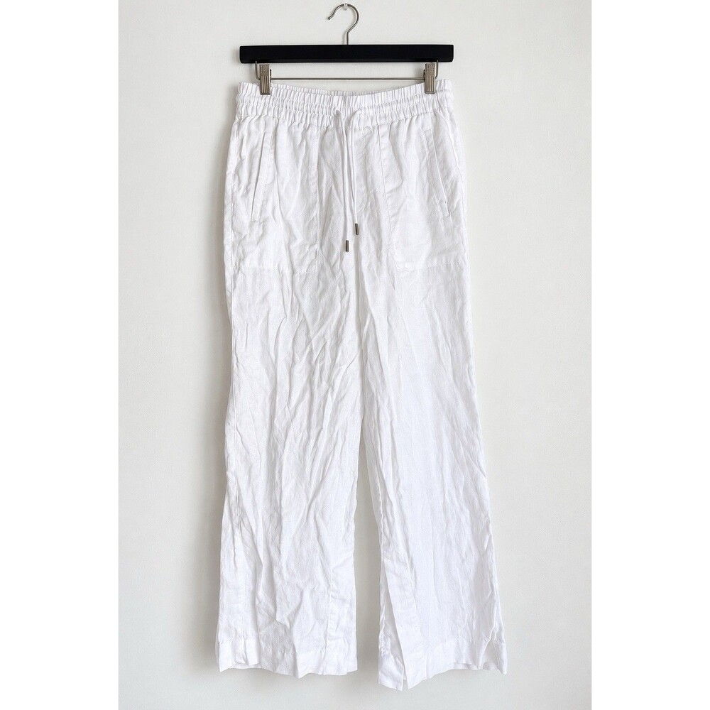 Athleta Women’s 100% Linen White Wide Leg Pull-On Pants Size S Petite SP